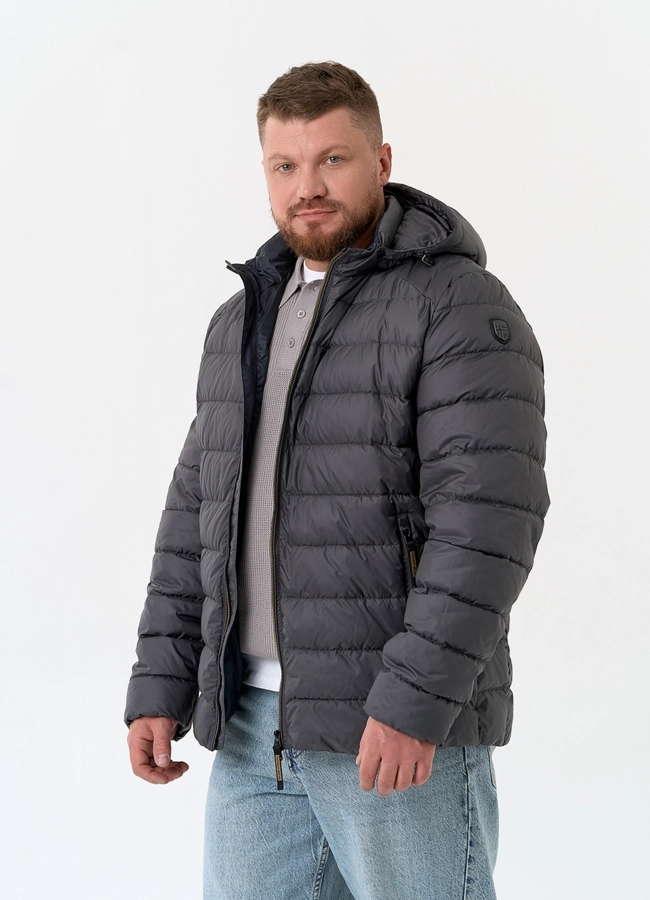Куртка мужская с капюшоном модель № 32519 меха малина