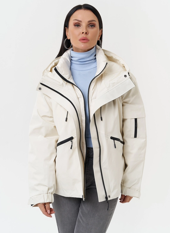 Двойная утепленная куртка с капюшоном
