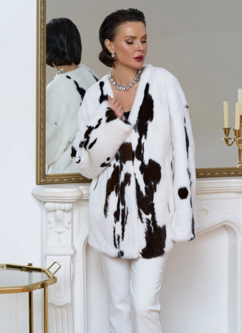 Жакет из меха норки в расцветке "ягуар" фото