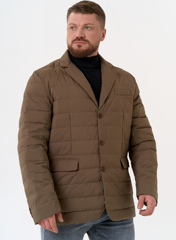 Мужской пуховик со съемной манишкой
