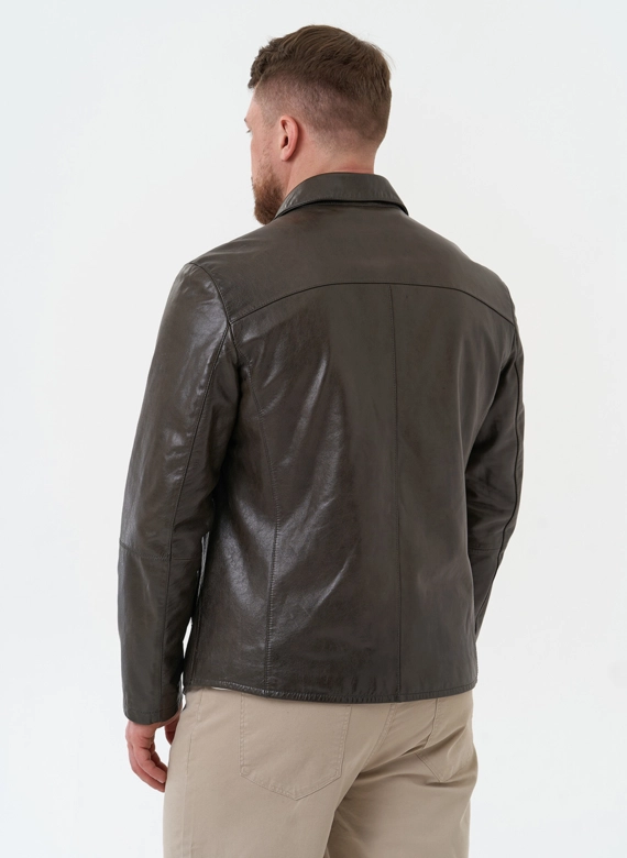 Мужская куртка "рубашка" из натуральной кожи фото