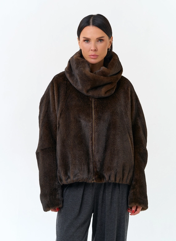 Женский снуд из эко меха фото