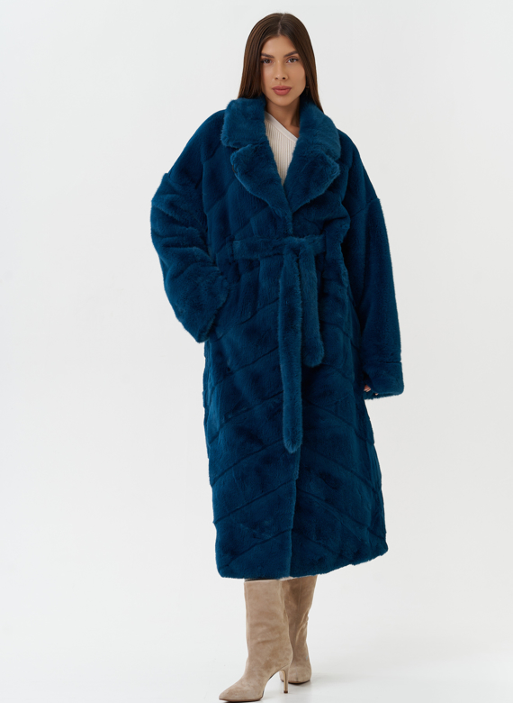 Длинная шуба из эко меха