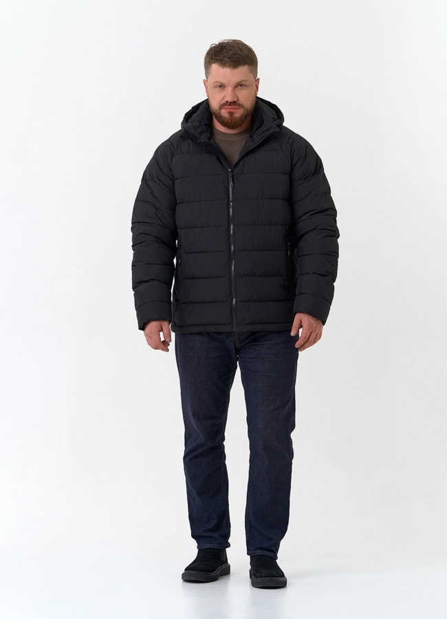Мужской пуховик с капюшоном  модель № 34059 в кредит фото