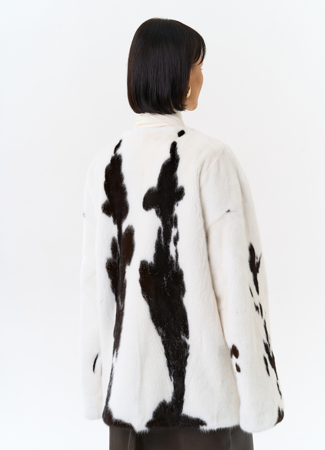 Жакет из меха норки в расцветке 