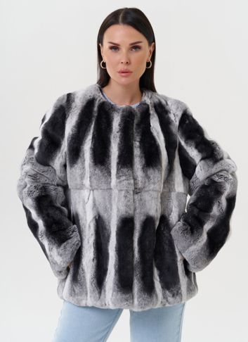 Женская шуба из меха кролика