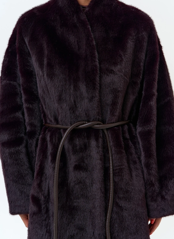 Длинная шуба из эко меха фото