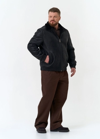 Мужская дубленка из эко замши фото