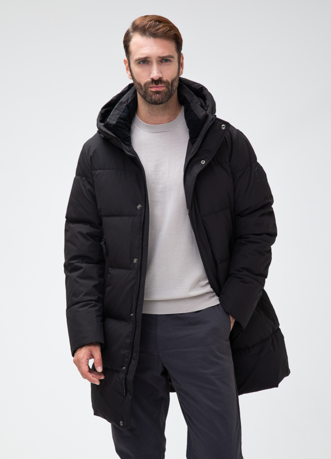 Мужской пуховик с капюшоном  модель № 28406 универмаг малина